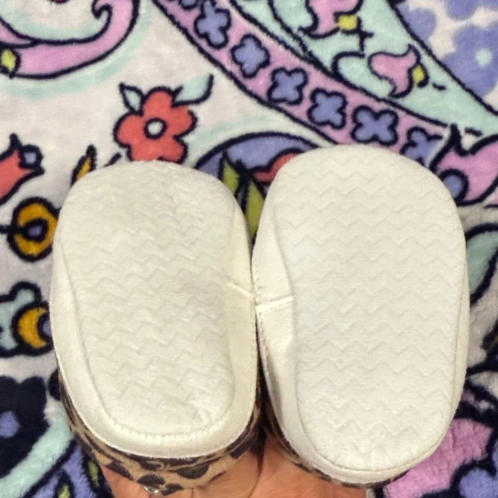 Leopard Print Baby Shoes with Bow
